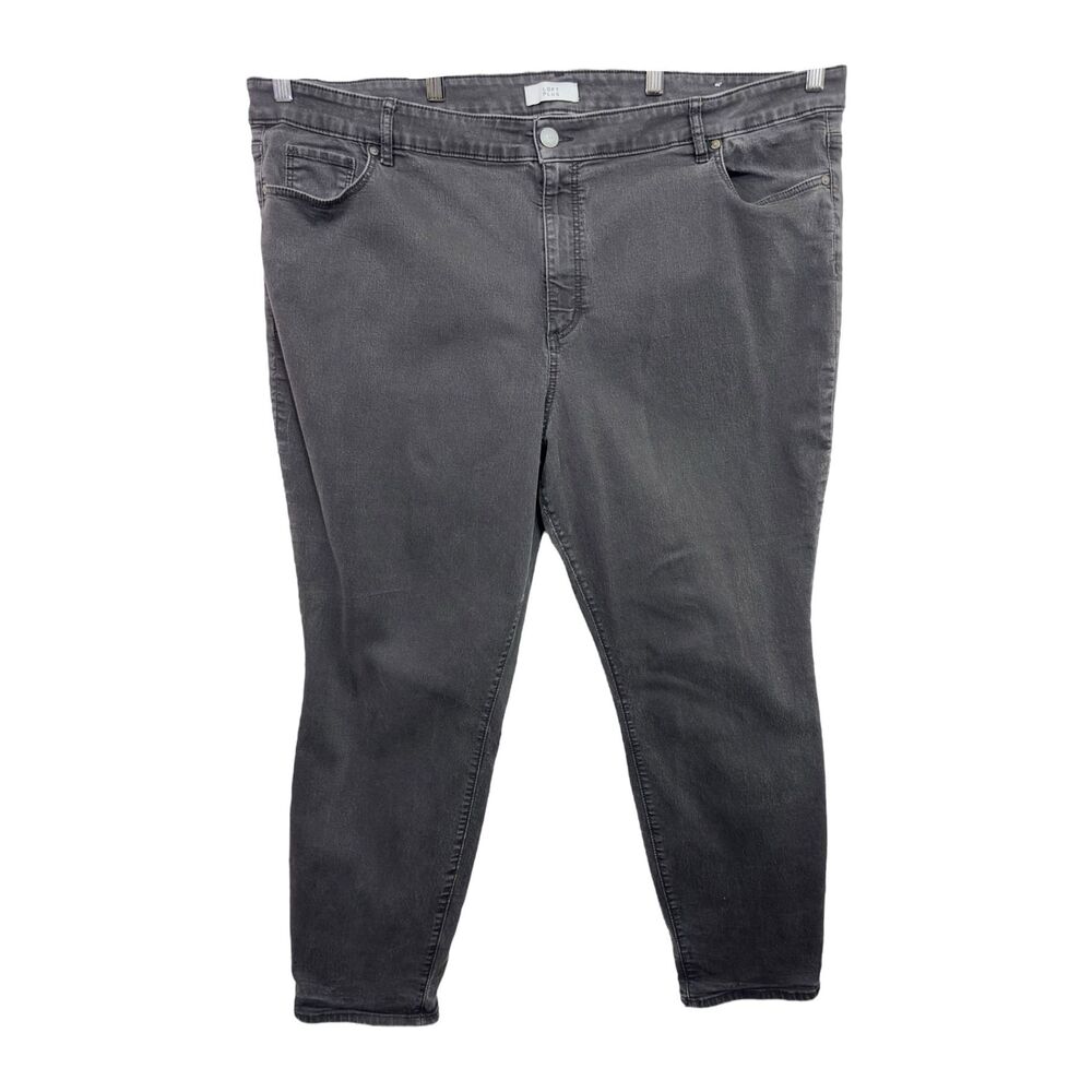 Ann Taylor LOFT Plus Size 26 Jeans Black Skinny High Rise Stretch Denim 1080‎